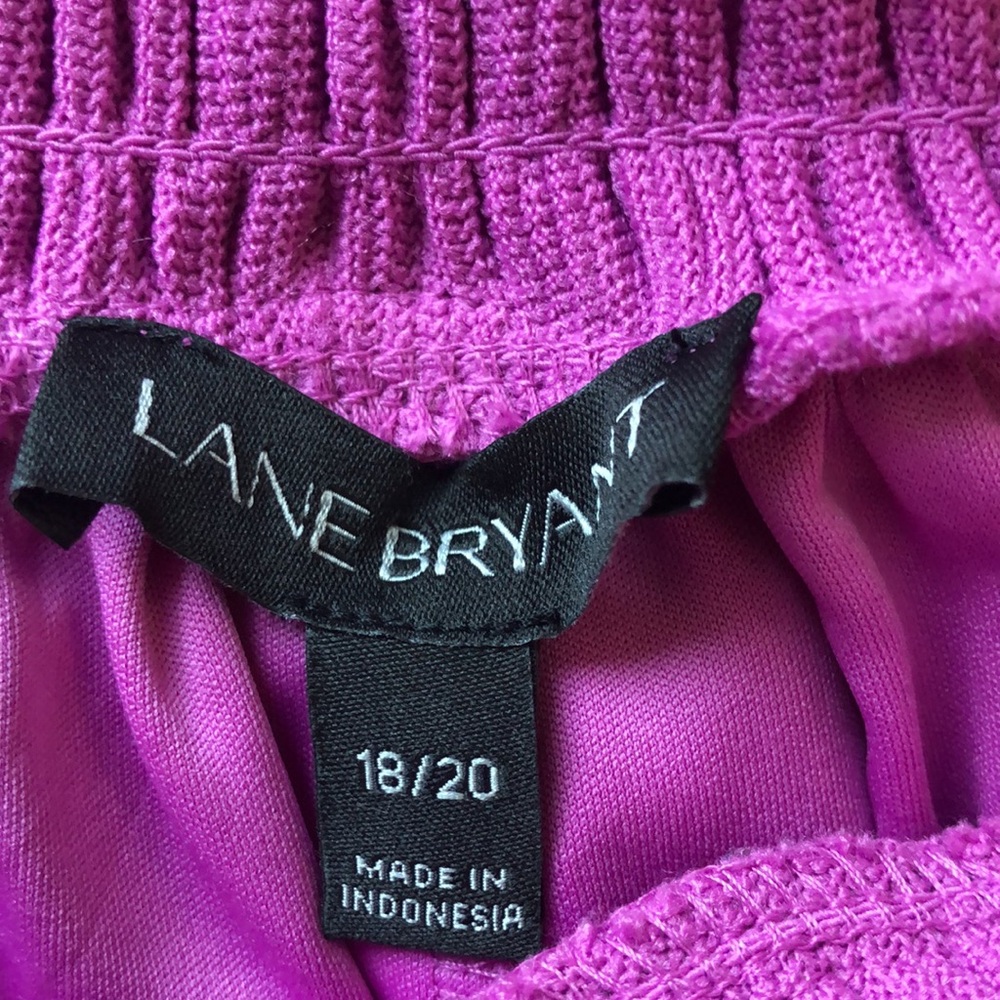 Lane Bryant Smocked Off The Shoulder Berry Color Top . Size 18/20. - Picture 2 of 12